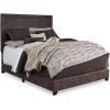 imageSignature Design by Ashley Dolante Contemporary Faux Leather Upholstered Platform Bed Queen BrownBrown