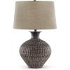 imageSignature Design by Ashley Emelda Farmhouse 27quot Ceramic Table Lamp Cream Glaze Crackle FinishMagan