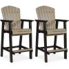 imageSignature Design by Ashley Fairen Trail 30quot HDPE Durable Outdoor Barstool 2 Count Black ampamp Brown
