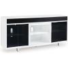 imageSignature Design by Ashley Gardoni Contemporary 72quot TV Stand for TVs up to 82quot with Adjustable Shelves Cabinets Cord Openings and Fireplace Option White ampamp Black