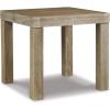imageSignature Design by Ashley Gerianne Outdoor Square End Table with Slatting Styling and 5Step Finishing Process Eucalyptus Wood Frame 22quot High Grayish BrownOutdoor End Table