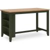 imageSignature Design by Ashley Gesthaven Farmhouse Counter Height Dining Table with 3 Shelves and Trestle Base Light Brown ampamp WhiteLight Brown  Green