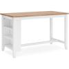 imageSignature Design by Ashley Gesthaven Farmhouse Counter Height Dining Table with 3 Shelves and Trestle Base Light Brown ampamp WhiteLight Brown  White