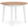 imageSignature Design by Ashley Gesthaven Modern Dining Drop Leaf Table with 4 Legs Light Brown ampamp BlueLight Brown  White