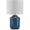 imageSignature Design by Ashley Gierburg Minimalist Ceramic Table Lamp with OnOff Switch Blue ampamp WhiteBlue  White