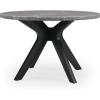 imageSignature Design by Ashley Glinari Contemporary Faux Marble Tabletop Dining Table with CrossShaped Base Gray ampamp Black