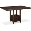 imageSignature Design by Ashley Hallanden Modern Farmhouse Counter Height Dining Room Extension Table Dark GrayDark Brown