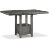 imageSignature Design by Ashley Hallanden Modern Farmhouse Counter Height Dining Room Extension Table Dark GrayGrey