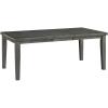 imageSignature Design by Ashley Hallanden Modern Farmhouse Rectangular Dining Room Butterfly Extension Table with SelfStoring Leaf Seats Up to 6 Wood Dark GrayGrey