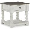 imageSignature Design by Ashley Havalance French Country Square End Table White ampamp GrayTable