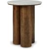 imageSignature Design by Ashley Henfield Contemporary Accent Table with Cylindrical Legs Beige ampamp Light Brown