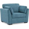imageSignature Design by Ashley Keerwick Scandinavian Upholstered Oversized Chair with 2 Bolster Pillows BlueBlue