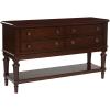 imageSignature Design by Ashley Lavinton Classic 4Drawer Dining Server with Open Shelf Dark Brown
