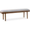 imageSignature Design by Ashley Lyncott 59quot Upholstered Solid Wood Frame Dining Bench GrayBrown