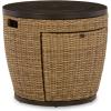 imageSignature Design by Ashley Malayah Casual Outdoor Resin Wicker Gas Firepit Table Brown
