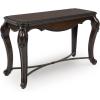 imageSignature Design by Ashley Maylee Classic Sofa Table with Cabriole Legs and Metal Stretcher Dark Brown