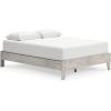 imageSignature Design by Ashley Shawburn Vintage Queen Platform Bed with Metal Slats No Box Spring Needed Light GrayQueen