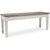 imageSignature Design by Ashley Skempton Farmhouse Storage Bench Distressed Finish Seat With Hidden Storage Wood 48quot W x 15quot D x 185quot H White ampamp Light BrownStorage Bench