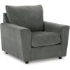 imageSignature Design by Ashley Stairatt Contemporary Square Upholstered Chair GrayDark Gray