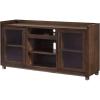 imageSignature Design by Ashley Starmore Urban TV Stand Fits TVs up to 68quot 2 Glass Cabinets and Adjustable Shelves For Storage Brown