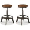 imageSignature Design by Ashley Torjin Industrial 24quot Adjustable Height Barstool 2 Count BrownBrown