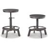 imageSignature Design by Ashley Torjin Industrial 24quot Adjustable Height Barstool 2 Count BrownGrey