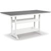imageSignature Design by Ashley Transville Casual Outdoor Counter Table with Umbrella Option Light Gray ampamp White
