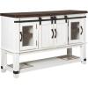 imageSignature Design by Ashley Valebeck Farmhouse Dining Room Server or Buffet Cabinet White ampamp BrownCabinet