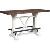 imageSignature Design by Ashley Valebeck Farmhouse Rectangular Extension Dining Table Fits up to 8 White ampamp BrownCounter