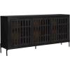 imageSignature Design by Ashley Vallisburg Casual Accent Cabinet with 3 Doors and Adjustable Shelves Black ampamp Light Brown