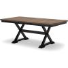 imageSignature Design by Ashley Wildenauer Dining Extension Table SelfStoring Butterfly Leaf Seats 8 Hardwood Solids 40quot W x 78quot D x 3013quot H Black ampamp Dark Brown