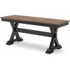 imageSignature Design by Ashley Wildenauer Farmhouse 50quot Dining Bench Dark Brown ampamp Black