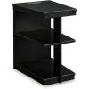 imageSignature Design by Ashley Winbardi Contemporary Chairside End Table with 2 Shelves and USB Ports Black