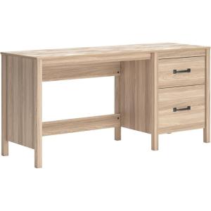 Signature Design by Ashley Battelle Casual 60″ Home Office Desk with 1 Drawer and Cabinet Door, Light Brown(Mid-Century Modern)