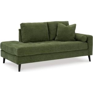 Signature Design by Ashley Bixler Mid-Century Modern Tufted Upholstered Right-Arm Facing Corner Chaise with 2 Toss Pillow, Green(Green)