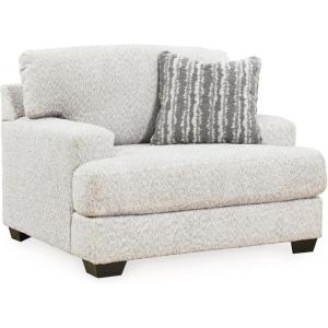 Signature Design by Ashley Brebryan Coastal Upholstered Oversized Chair with 1 Accent Pillow, Beige(Beige)