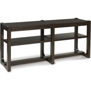 Signature Design by Ashley Breckington Modern Sofa Table with Adjustable Shelves, Dark Brown