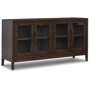 Signature Design by Ashley Burkhaus Traditional Dining Room Server with 2 Cabinets, Dark Brown