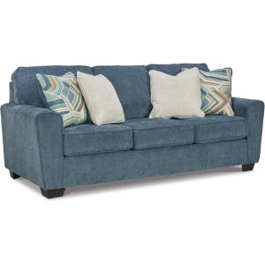 Signature Design by Ashley Cashton Casual 2-in-1 Sofa Sleeper with Folding Gel Memory Foam Mattress, Queen, Blue(Blue)
