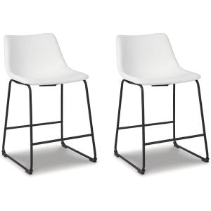 Signature Design by Ashley Centiar 24″ Counter Height Modern Bucket Barstool 2 Count, Brown(White)