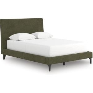 Signature Design by Ashley Dolante Modern Farmhouse Button-Tufted Upholstered Platform Bed, King, Beige(Sage Green)