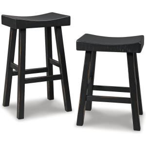 Signature Design by Ashley Glosco Modern Farmhouse 25″ Counter Height Barstool, 2 Count, Black(Black)