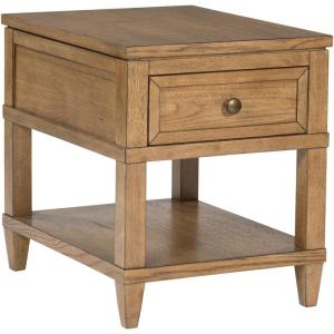 Signature Design by Ashley Havalance Farmhouse Rectangular End Table, Floor Shelf, Wood, 26″ W x 24.13″ D x 24″ H, Vintage Gray & White with Weathered Finish(Light Brown)