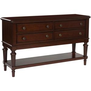 Signature Design by Ashley Lavinton Classic 4-Drawer Dining Server with Open Shelf, Dark Brown