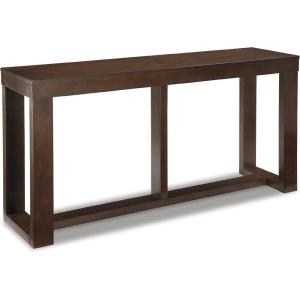 Signature Design by Ashley Loyaska Casual Sofa Table with Marble Top, Brown & White(Brown)
