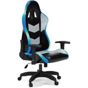 Signature Design by Ashley Lynxtyn Modern Home Office Swivel Desk Chair, White & Gray(Black & Gray)