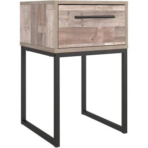 Signature Design by Ashley Neilsville 1 Drawer Night Stand Nightstand, 26″ Tall, Light Brown(Light Brown)