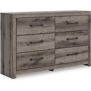 Signature Design by Ashley Paxberry Boho 6 Drawer Dresser, Smooth-gliding Faux Laminate Lined Drawers, Wood, 61.26″ W x 15.83″ D x 40″ H, Whitewash(Brown Gray)