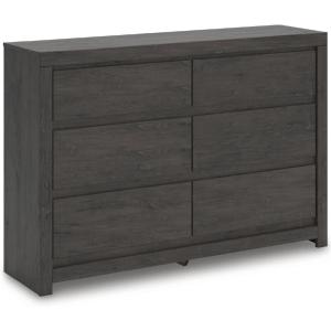 Signature Design by Ashley Paxberry Boho 6 Drawer Dresser, Smooth-gliding Faux Laminate Lined Drawers, Wood, 61.26″ W x 15.83″ D x 40″ H, Whitewash(Charcoal)