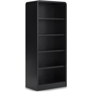 Signature Design by Ashley Rowanbeck Modern Freestanding 5-Tier 72″ Bookcase with 3 Adjustable Shelves, Black